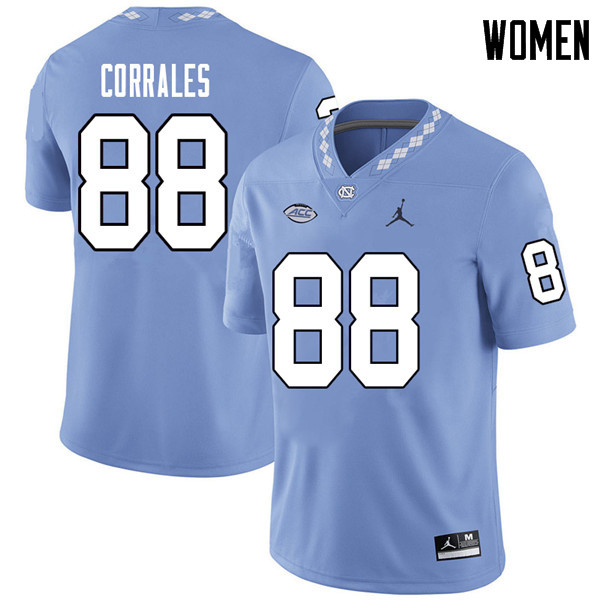 Jordan Brand Women #88 Beau Corrales North Carolina Tar Heels College Football Jerseys Sale-Carolina